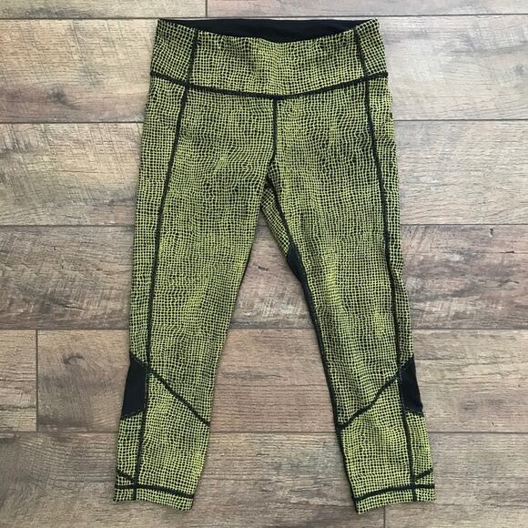 Lululemon Pace Rival Crop Fall Net Toxic Black - Picture 1 of 4